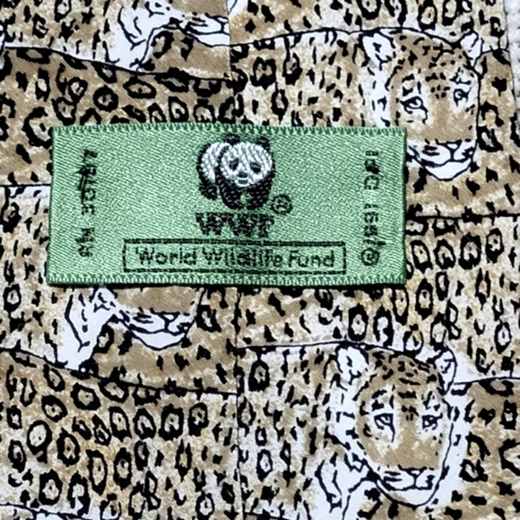 Vintage WWF Jaguar Necktie 100% Silk Necktie Made in USA - Picture 3 of 7